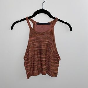 Brown Halter Crop Top
